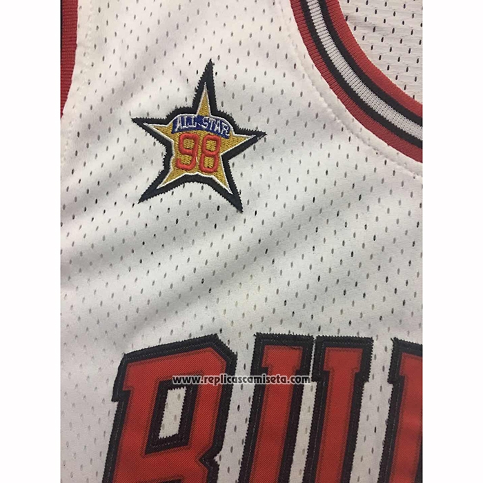 Camiseta Chicago Bulls Michael Jordan #23 Mitchell & Ness 1998 Blanco